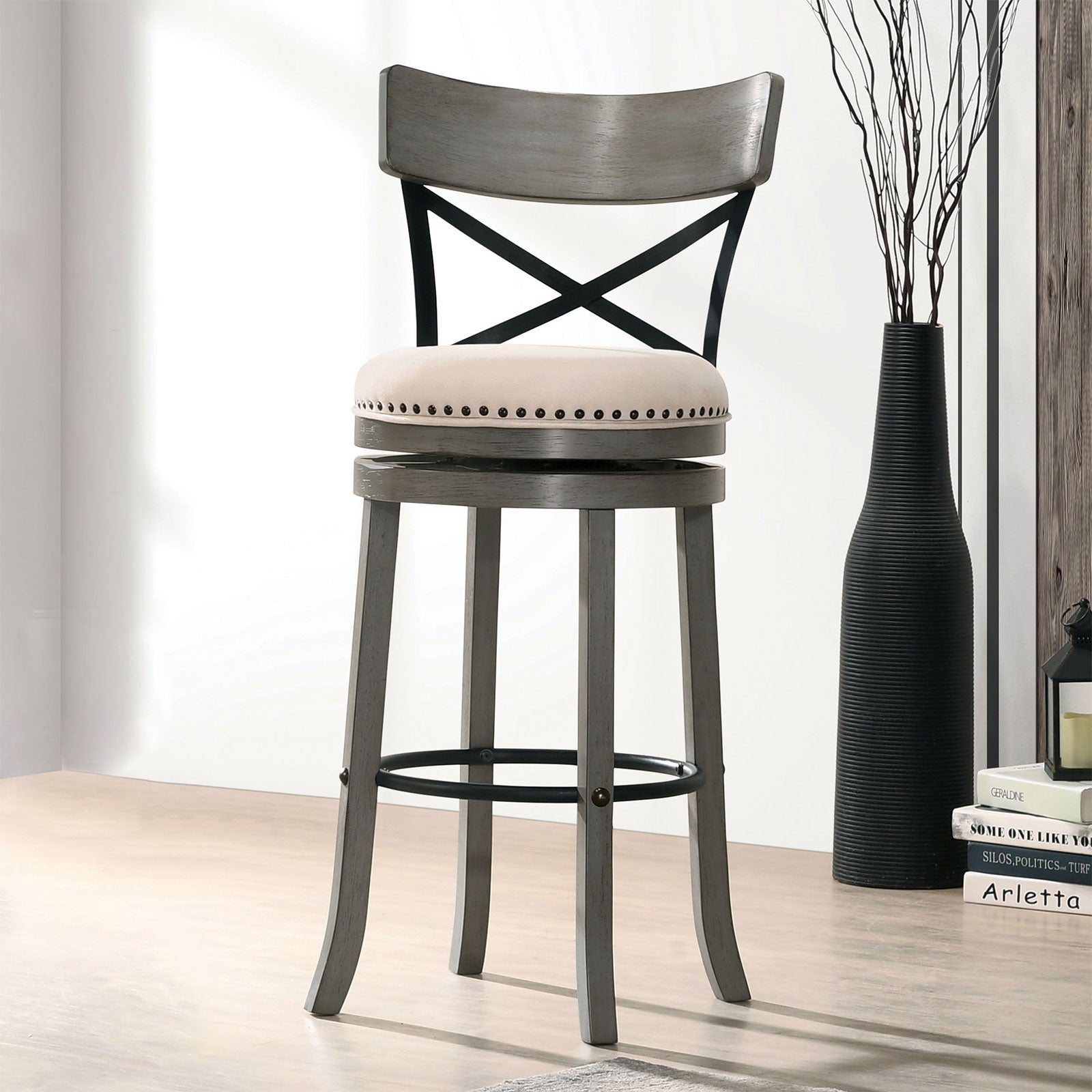 CLARENCE 29" Swivel Barstool - Half Price Furniture