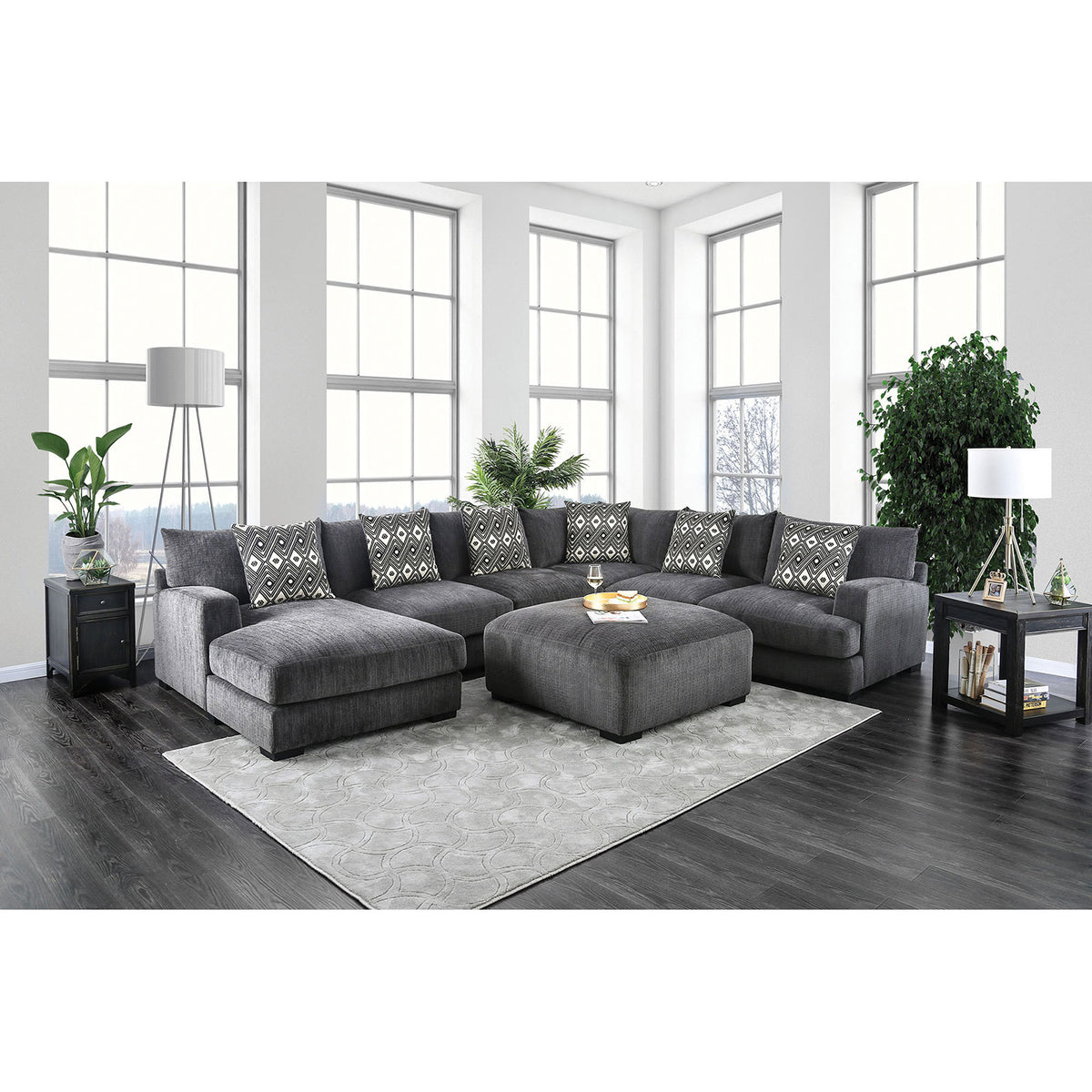 Kaylee Gray U-Shaped Sectional  Half Price Furniture