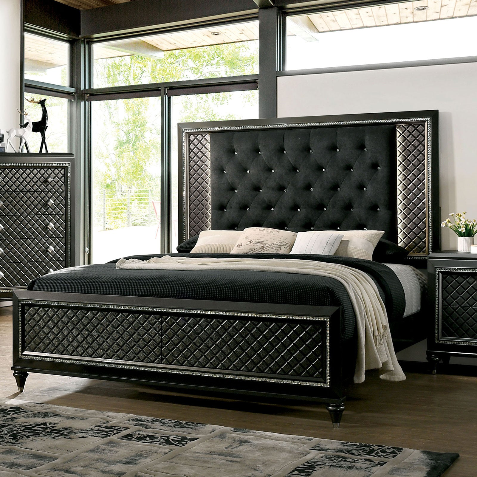 Demetria Metallic Gray Queen Bed - Half Price Furniture