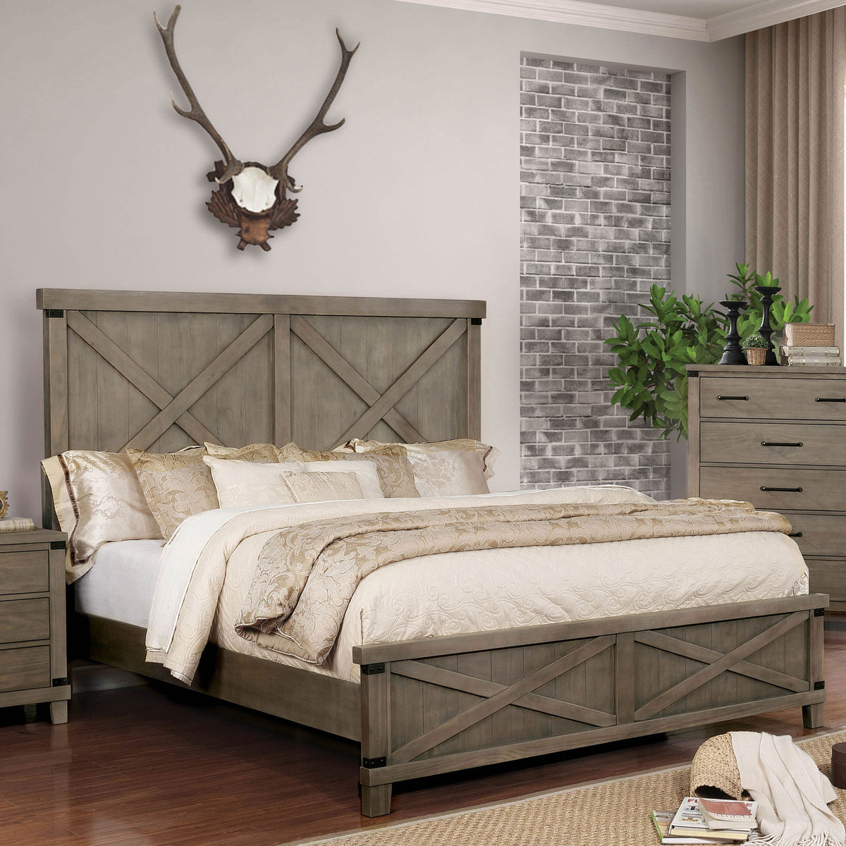 Bianca Dark Walnut E.King Bed - Half Price Furniture