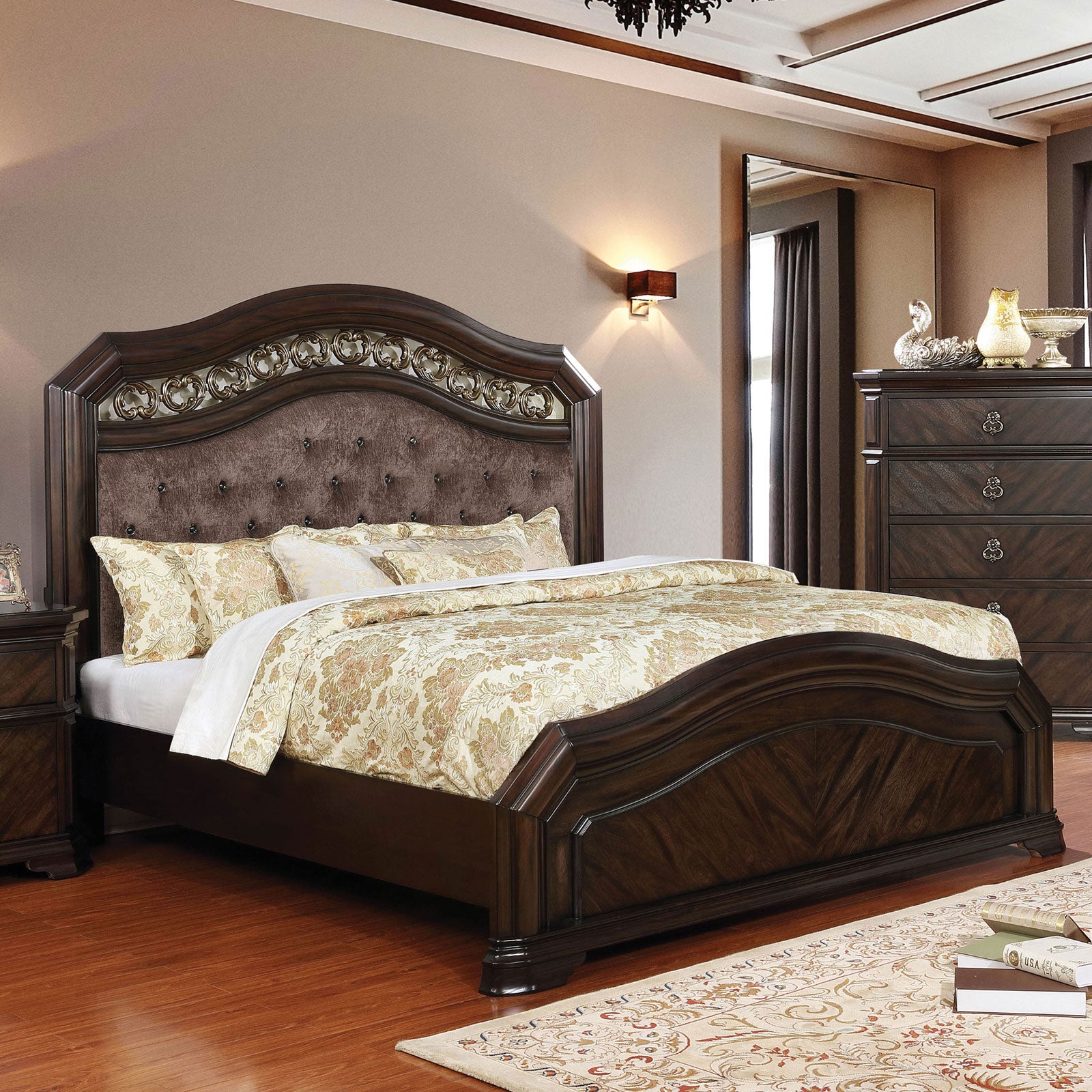 Calliope Espresso E.King Bed - Half Price Furniture