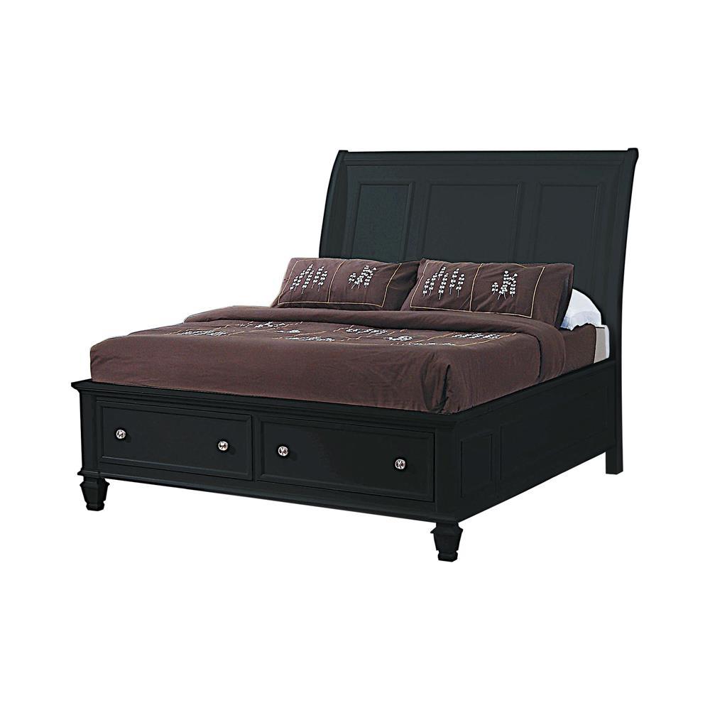 Sandy Beach Queen Storage Sleigh Bed Black - Half Price Furniture