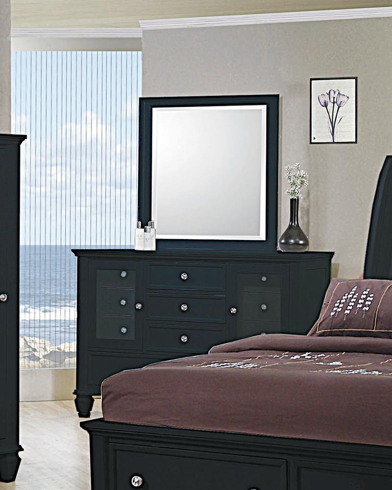 Sandy Beach Vertical Dresser Mirror Black - Half Price Furniture