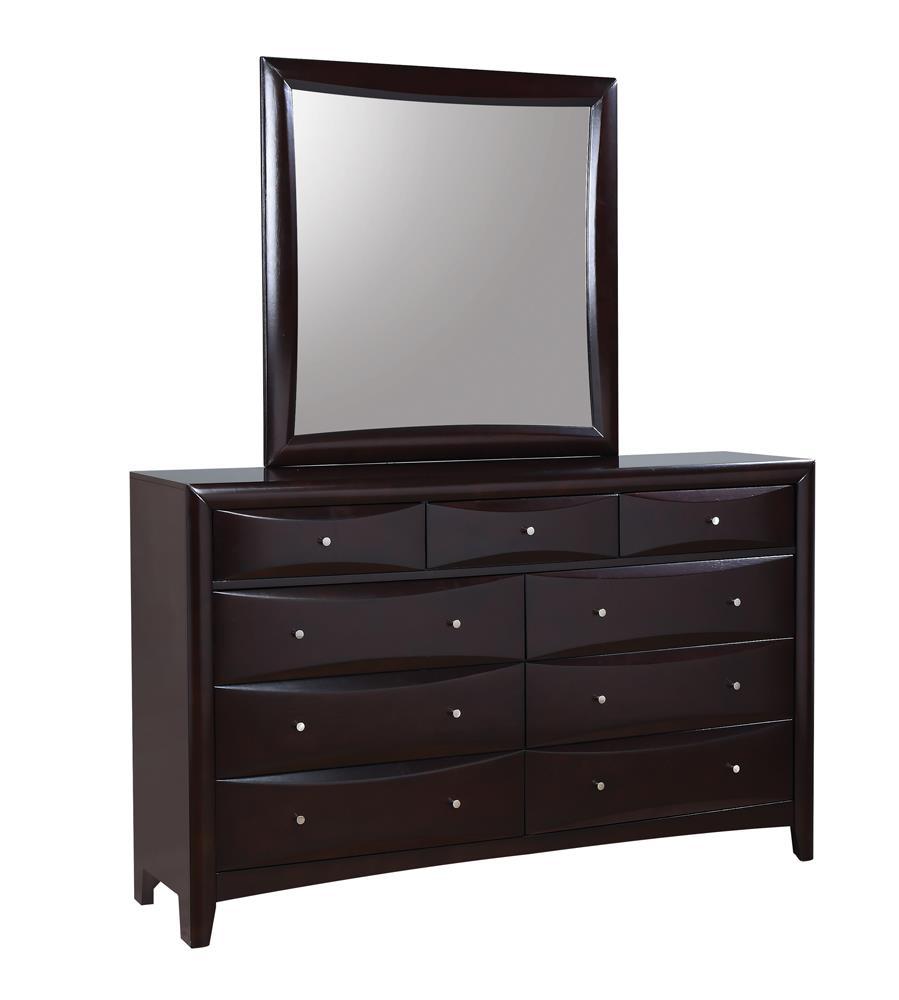 Phoenix Square Dresser Mirror Deep Cappuccino - Half Price Furniture