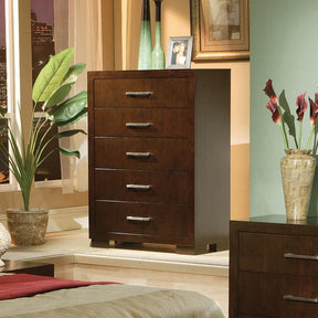 Jessica 5-drawer Chest Cappuccino - Half Price Furniture