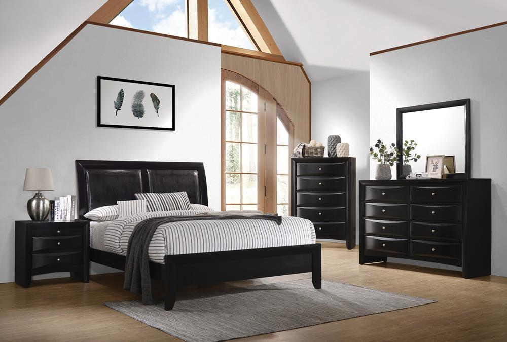 Briana Queen Upholstered Panel Bed Black - Half Price Furniture