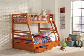 Ashton Twin Over Full 2-drawer Bunk Bed Honey - Half Price Furniture