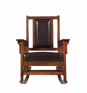 Ida Upholstered Rocking Chair Tobacco and Dark Brown - Half Price Furniture