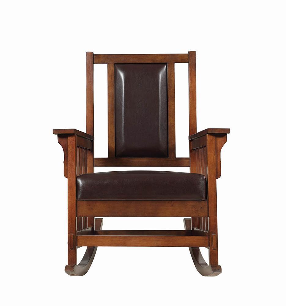 Ida Upholstered Rocking Chair Tobacco and Dark Brown - Half Price Furniture