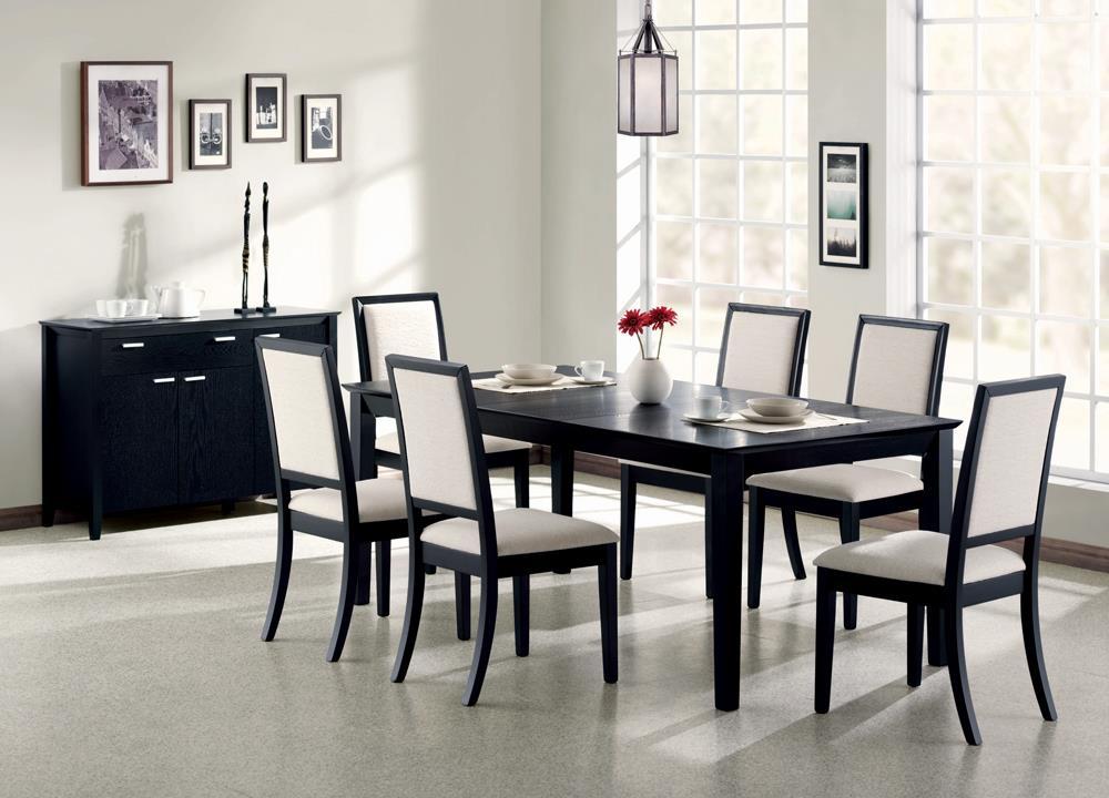 Louise Upholstered Dining Side Chairs Black and Cream (Set of 2) - Half Price Furniture