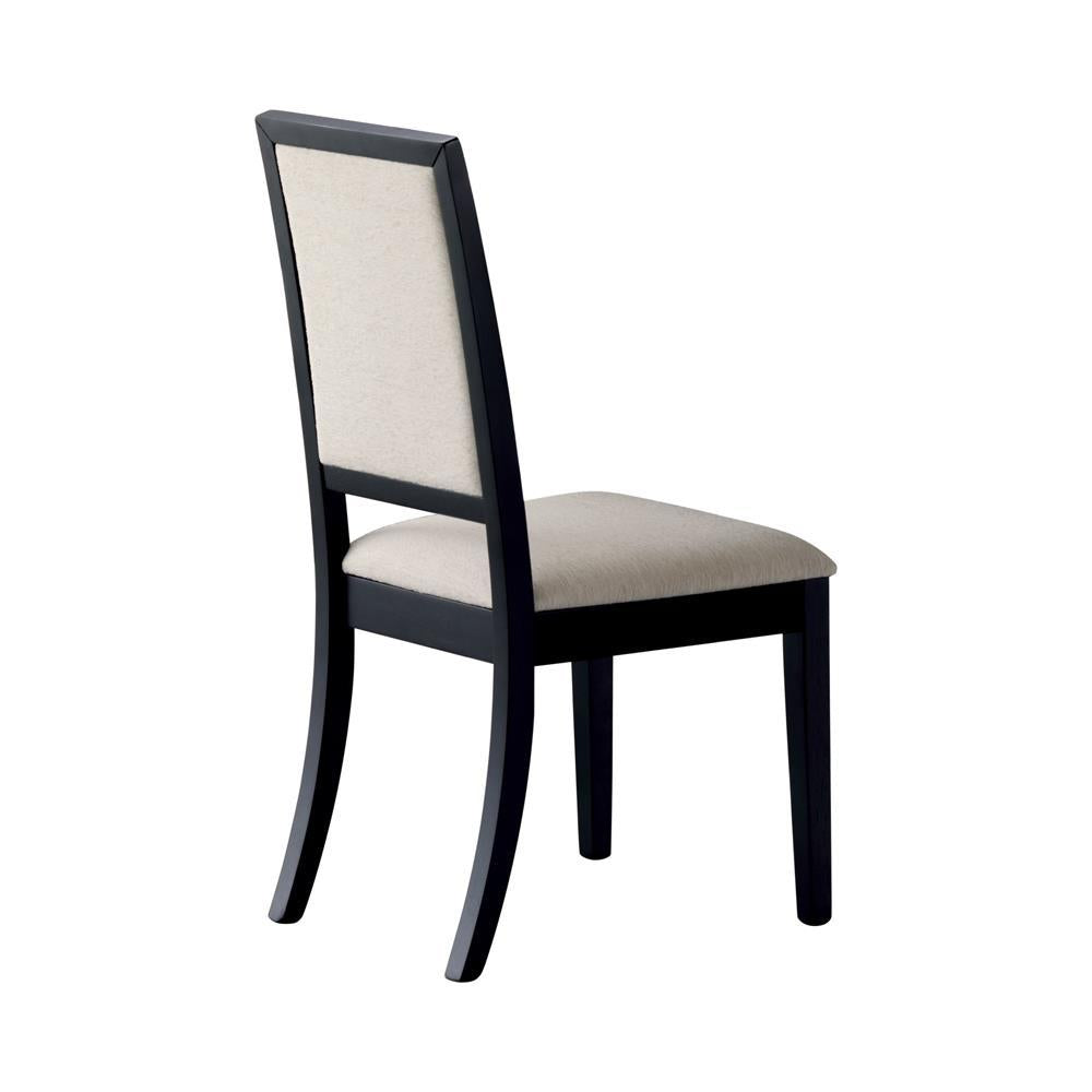 Louise Upholstered Dining Side Chairs Black and Cream (Set of 2) - Half Price Furniture