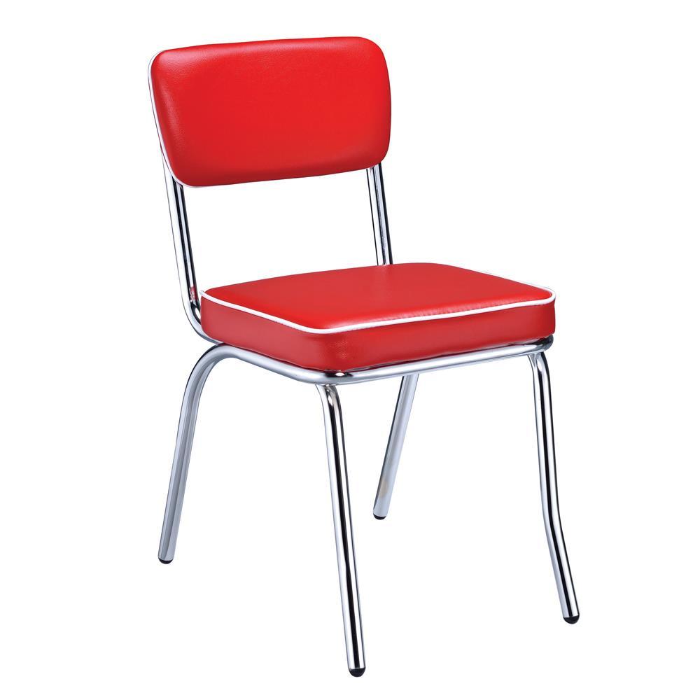 Retro Open Back Side Chairs Red and Chrome (Set of 2) - Half Price Furniture