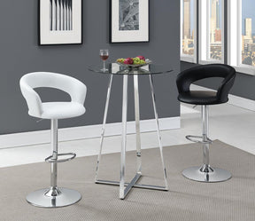 Barraza 29" Adjustable Height Bar Stool White and Chrome - Half Price Furniture