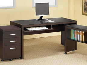 Skeena Computer Desk with Keyboard Drawer Cappuccino - Desk - Half Price Furniture