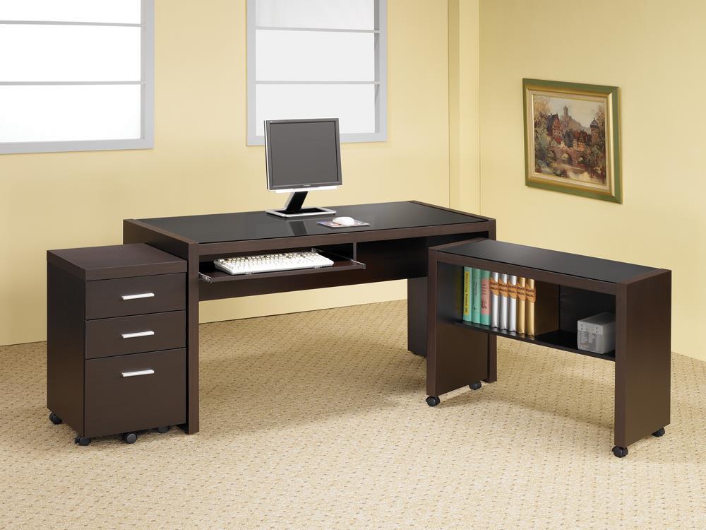 Skeena Computer Desk with Keyboard Drawer Cappuccino - Desk - Half Price Furniture