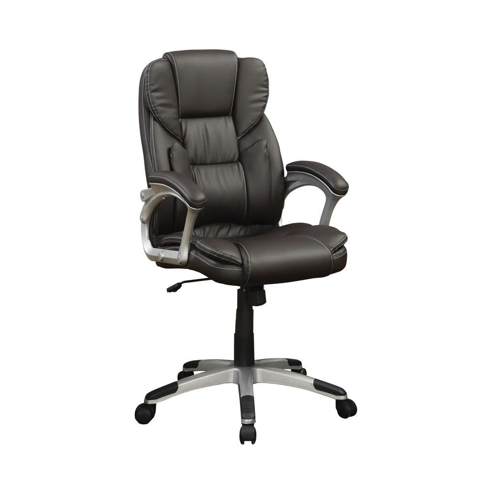Kaffir Adjustable Height Office Chair Dark Brown and Silver - Half Price Furniture