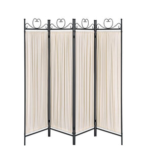 Dove 4-panel Folding Screen Beige and Black - Half Price Furniture