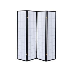 Roberto 4-panel Folding Screen Black and White - Half Price Furniture