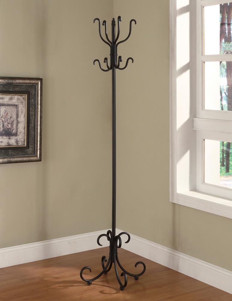 Kiefer Coat Rack with 12 Hooks Black - Half Price Furniture