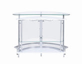 Amarillo 2-tier Bar Unit White and Chrome - Half Price Furniture