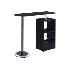 Koufax 1-drawer Bar Table Glossy Black - Half Price Furniture