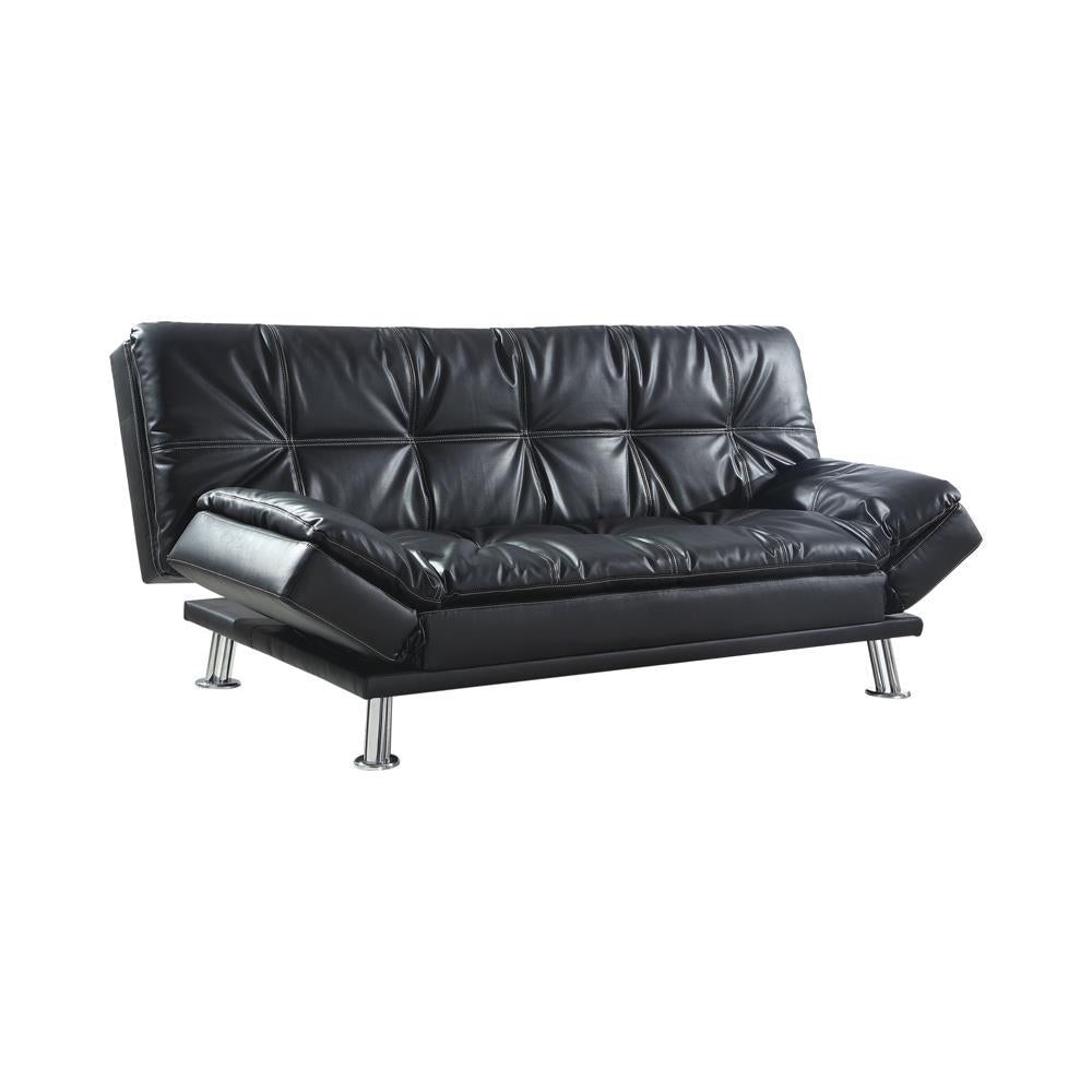 Dilleston Tufted Back Upholstered Sofa Bed Black  Half Price Furniture