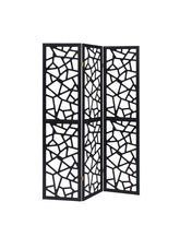 Nailan 3-panel Open Mosaic Pattern Room Divider Black - Half Price Furniture