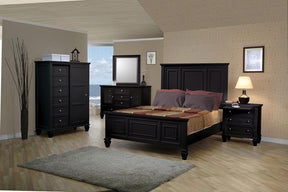 Sandy Beach Door Chest with Concealed Storage Black - Half Price Furniture