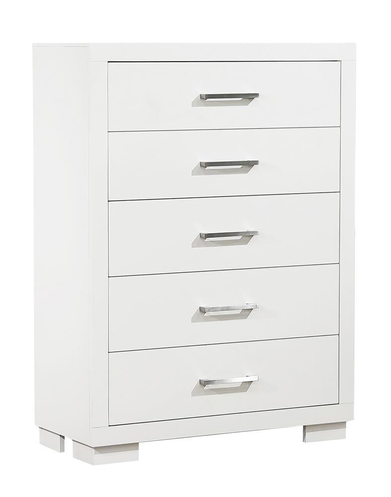 Jessica 5-drawer Chest White  Half Price Furniture