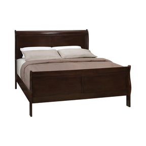 Louis Philippe Eastern King Panel Sleigh Bed Cappuccino - Half Price Furniture