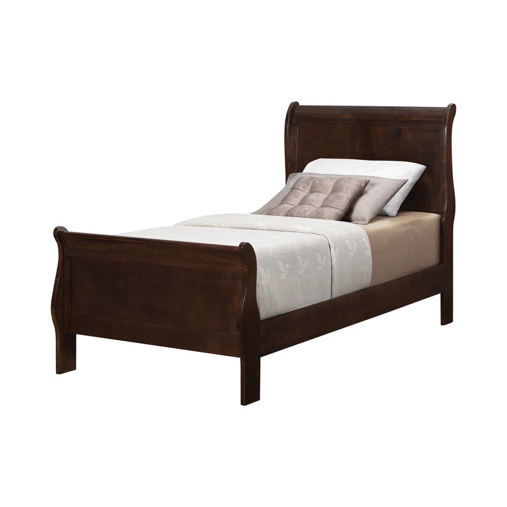 Louis Philippe Twin Panel Sleigh Bed Cappuccino - Half Price Furniture