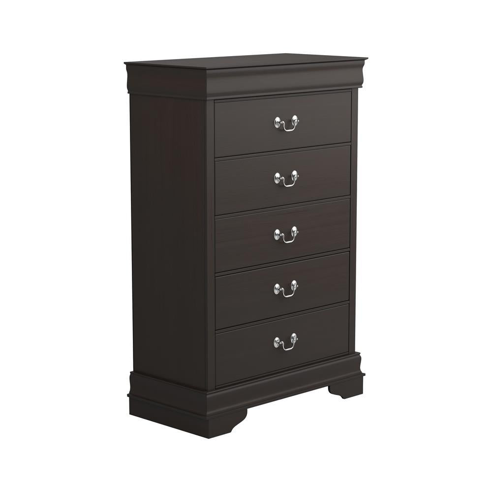 Louis Philippe 5-drawer Chest with Silver Bails Cappuccino - Half Price Furniture