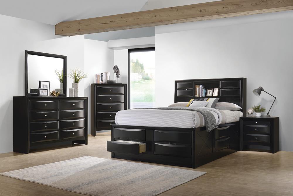 Briana Queen Platform Storage Bed Black - Half Price Furniture