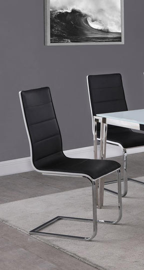 Broderick Upholstered Side Chairs Black and White (Set of 4) - Half Price Furniture