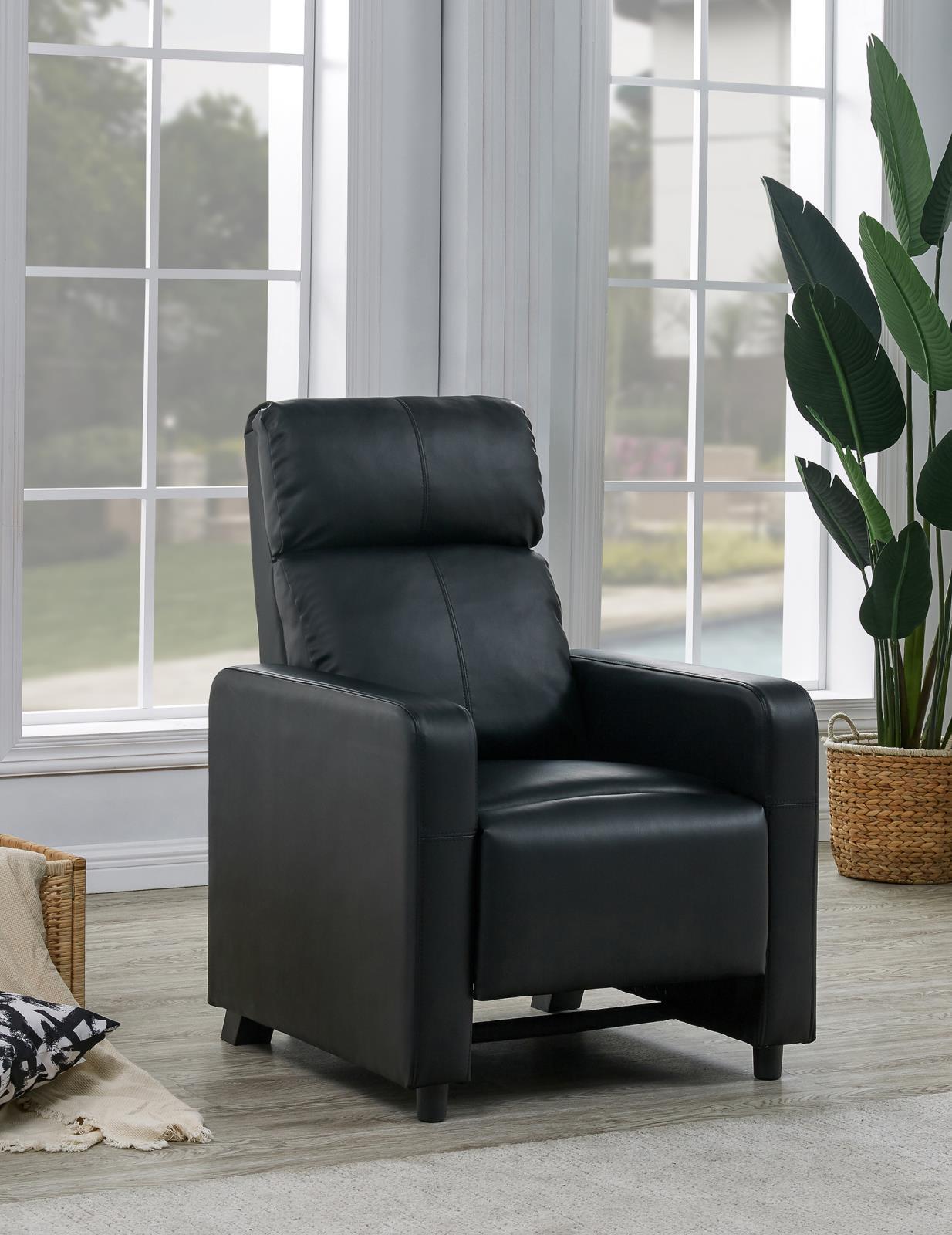 Toohey Home Theater Push Back Recliner Black - Half Price Furniture