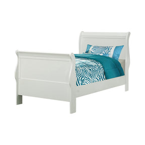 Louis Philippe Twin Sleigh Panel Bed White - Half Price Furniture