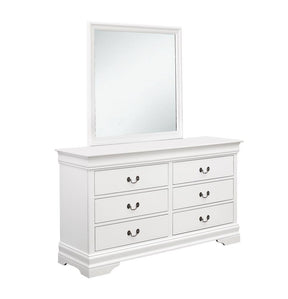 Louis Philippe Beveled Edge Square Dresser Mirror White - Half Price Furniture