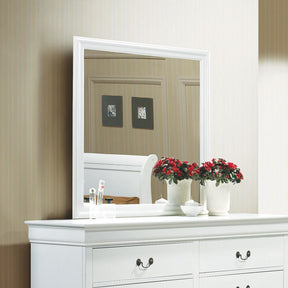 Louis Philippe Beveled Edge Square Dresser Mirror White - Half Price Furniture