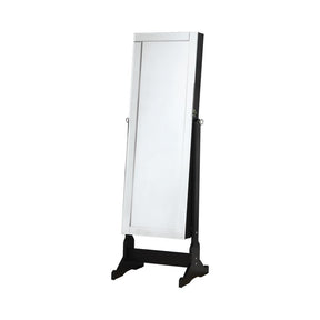 Cortez Storage Jewelry Cheval Mirror Black - Half Price Furniture