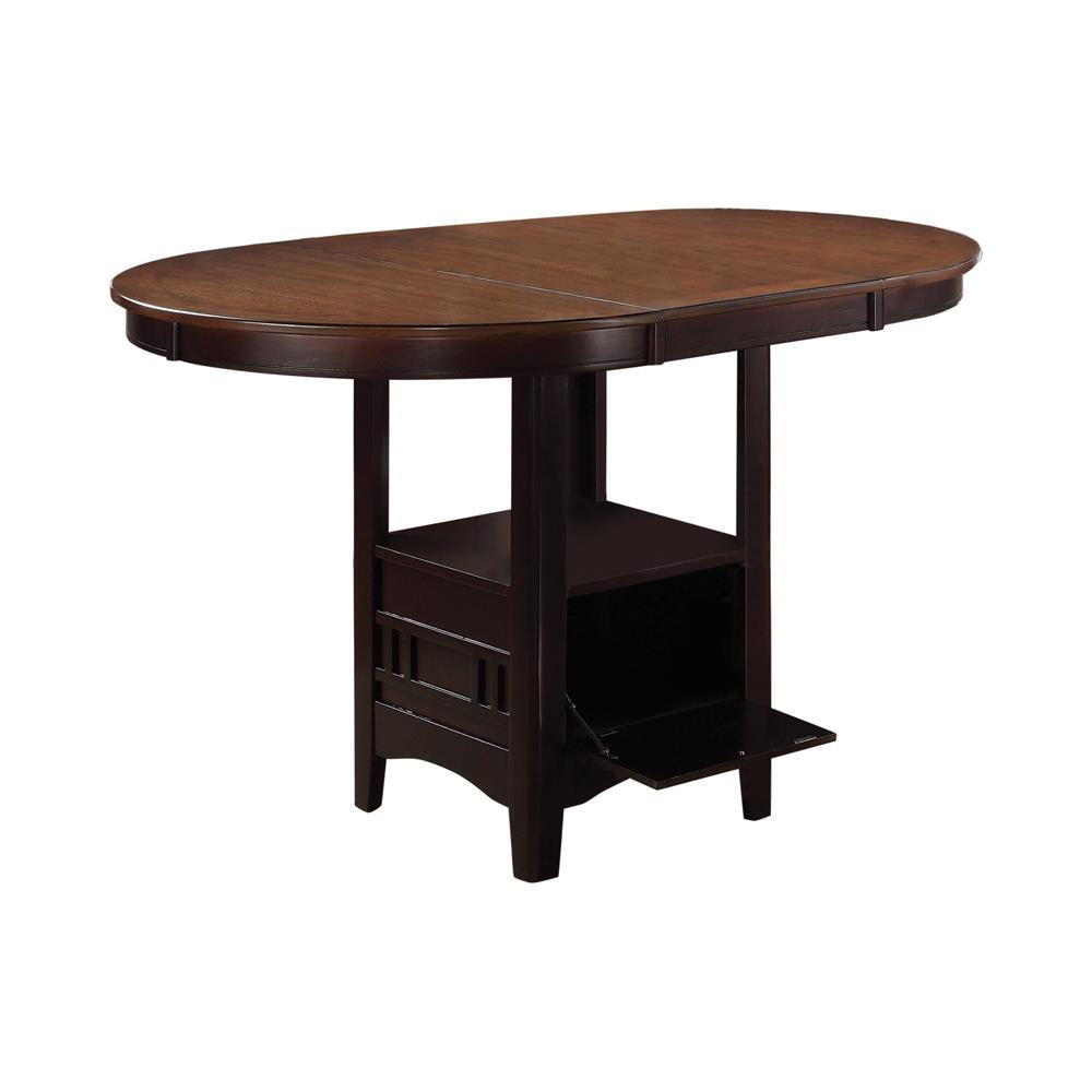 Lavon Oval Counter Height Table Light Chestnut and Espresso - Half Price Furniture