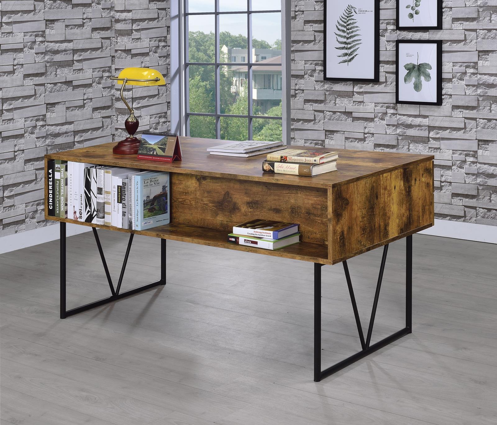Analiese 4-drawer Writing Desk Antique Nutmeg - Half Price Furniture