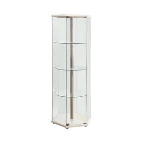 Traditional Glass Hexagon Curio Cabinet - Half Price Furniture