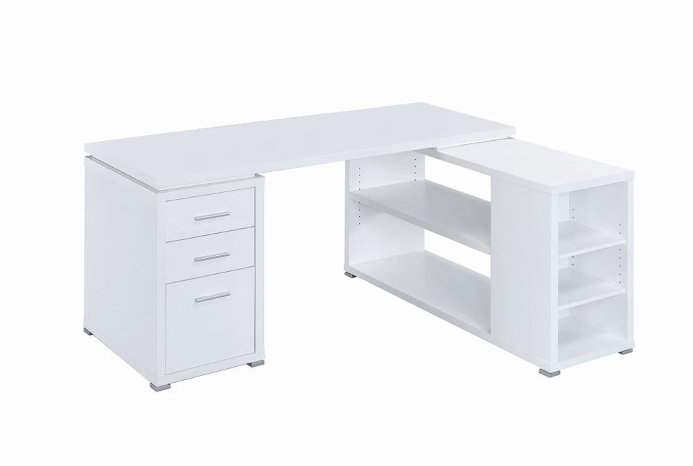 Yvette L-shape Office Desk White - Half Price Furniture