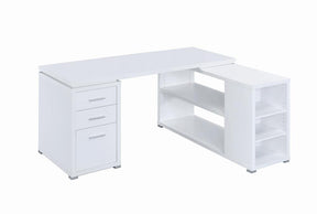 Yvette L-shape Office Desk White - Half Price Furniture