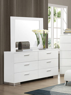 Felicity 6-drawer Dresser Glossy White - Half Price Furniture