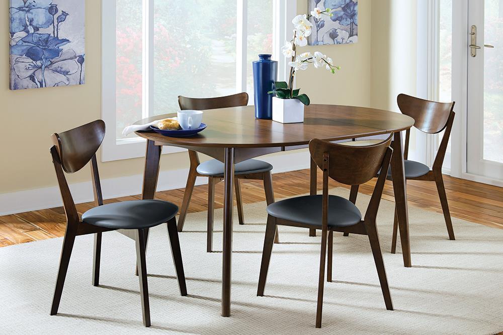Jedda Upholstered Dining Chairs Dark Walnut and Black (Set of 2) - Half Price Furniture
