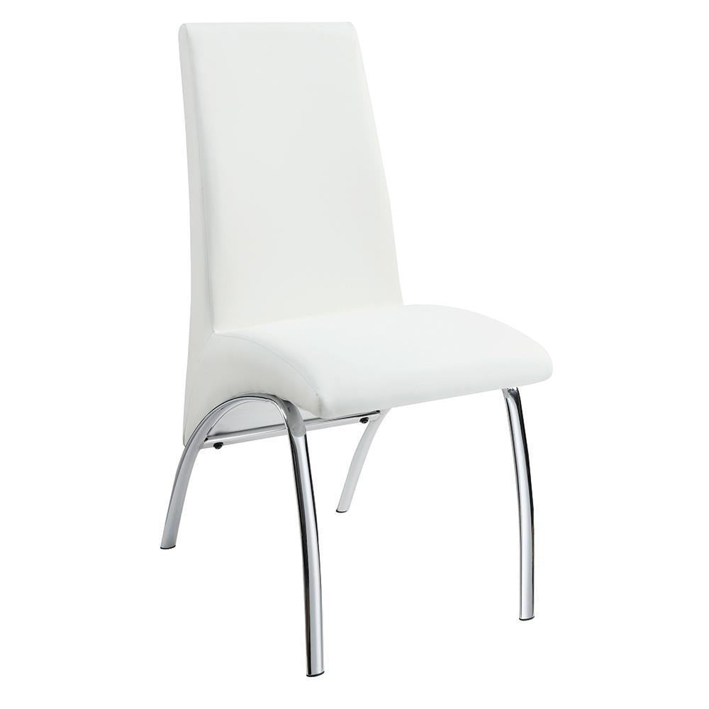 Bishop Upholstered Side Chairs White and Chrome (Set of 2) - Half Price Furniture