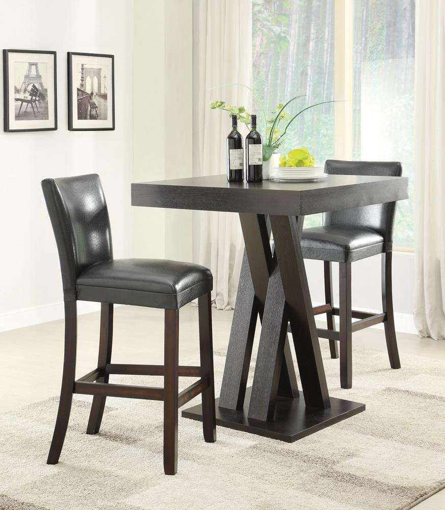 Alberton Upholstered Bar Stools Black and Cappuccino (Set of 2) - Half Price Furniture