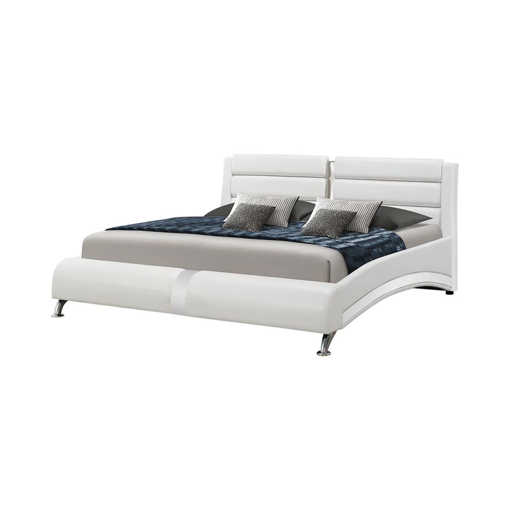 Jeremaine Eastern King Upholstered Bed White - Half Price Furniture