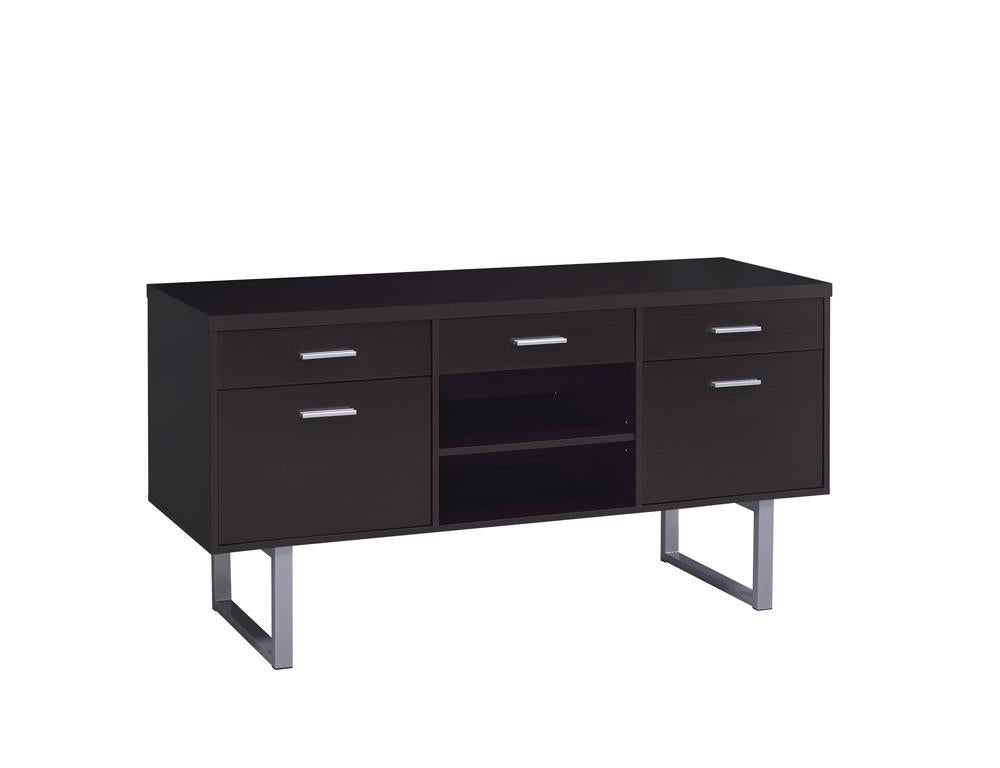 Lawtey 5-drawer Credenza with Adjustable Shelf Cappuccino - Credenza - Half Price Furniture